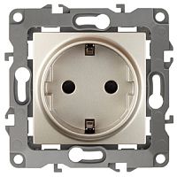 Розетка с заземлением без рамки Эра S12 1-м 16А шампань картинка